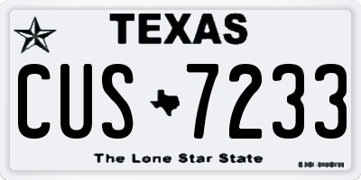 TX license plate CUS7233