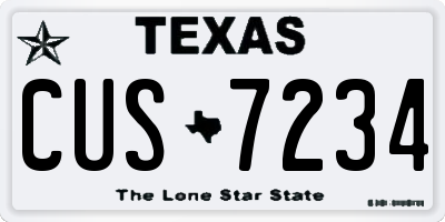 TX license plate CUS7234