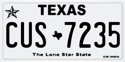 TX license plate CUS7235