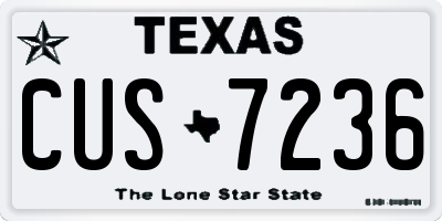 TX license plate CUS7236