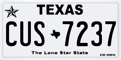 TX license plate CUS7237