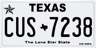 TX license plate CUS7238