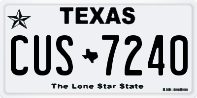 TX license plate CUS7240