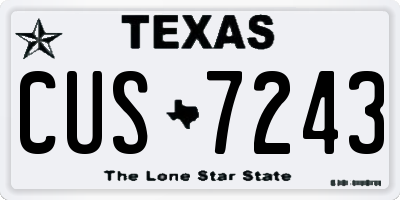 TX license plate CUS7243