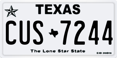 TX license plate CUS7244