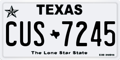 TX license plate CUS7245
