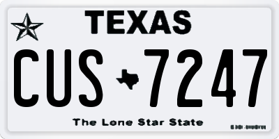 TX license plate CUS7247