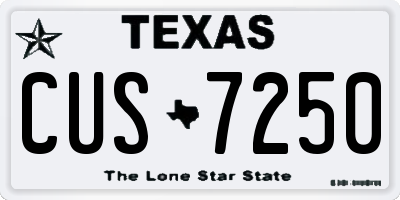 TX license plate CUS7250