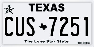 TX license plate CUS7251