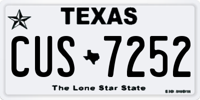 TX license plate CUS7252