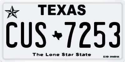TX license plate CUS7253