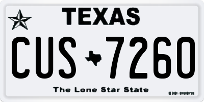 TX license plate CUS7260