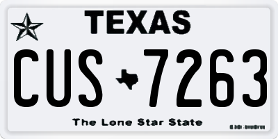 TX license plate CUS7263