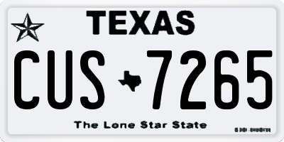 TX license plate CUS7265