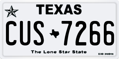 TX license plate CUS7266