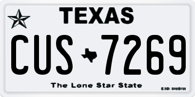 TX license plate CUS7269