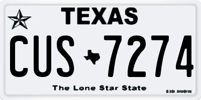 TX license plate CUS7274