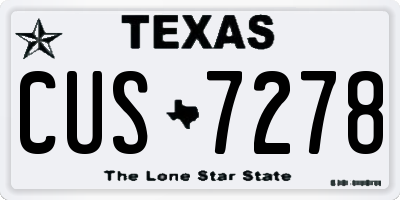 TX license plate CUS7278