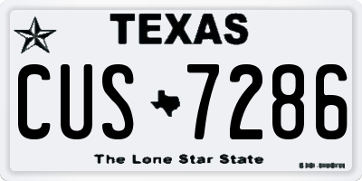 TX license plate CUS7286