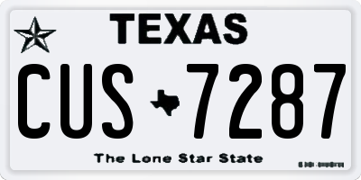 TX license plate CUS7287