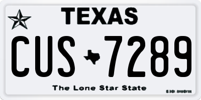TX license plate CUS7289