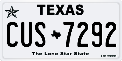 TX license plate CUS7292
