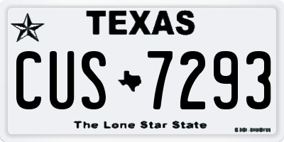 TX license plate CUS7293