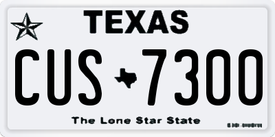 TX license plate CUS7300