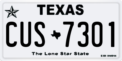 TX license plate CUS7301