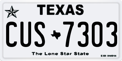 TX license plate CUS7303