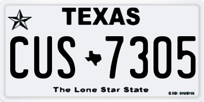TX license plate CUS7305