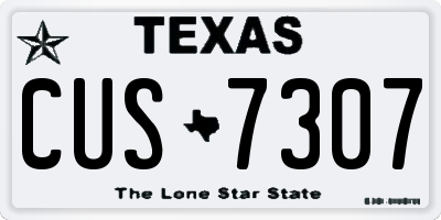 TX license plate CUS7307