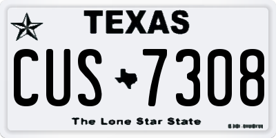 TX license plate CUS7308