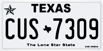 TX license plate CUS7309
