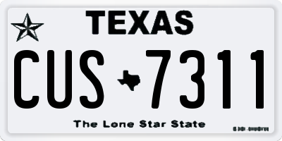 TX license plate CUS7311