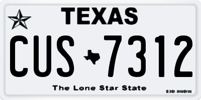 TX license plate CUS7312