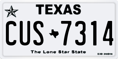 TX license plate CUS7314