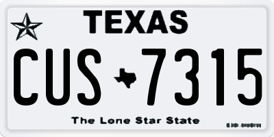 TX license plate CUS7315