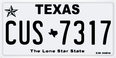 TX license plate CUS7317
