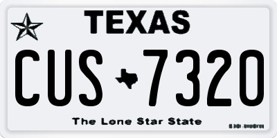 TX license plate CUS7320