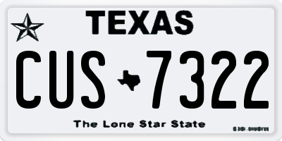 TX license plate CUS7322