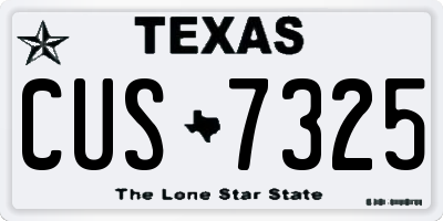 TX license plate CUS7325