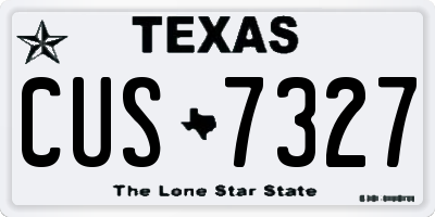 TX license plate CUS7327