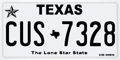 TX license plate CUS7328