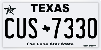 TX license plate CUS7330