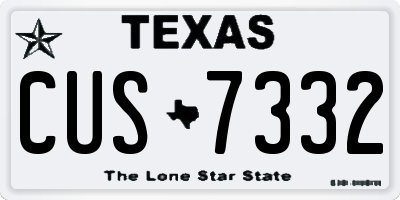 TX license plate CUS7332