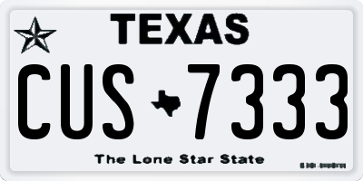 TX license plate CUS7333