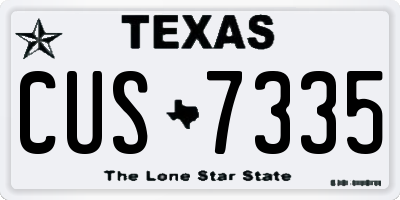TX license plate CUS7335