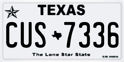 TX license plate CUS7336