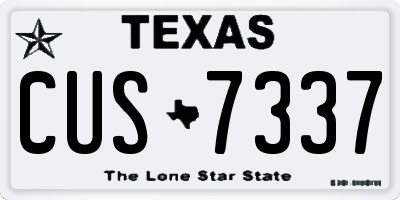 TX license plate CUS7337